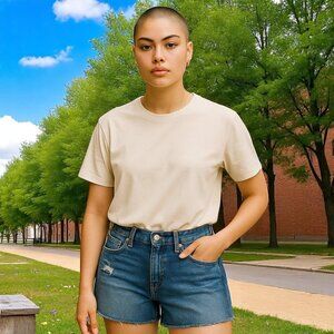 NEW LEVI STRAUSS SZ 14 W32 Signature Heritage High-rise 5” Blue Denim Jean Short